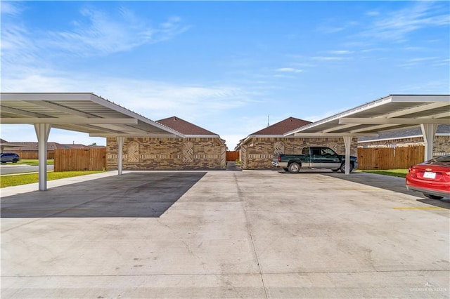 view of parking featuring a carport