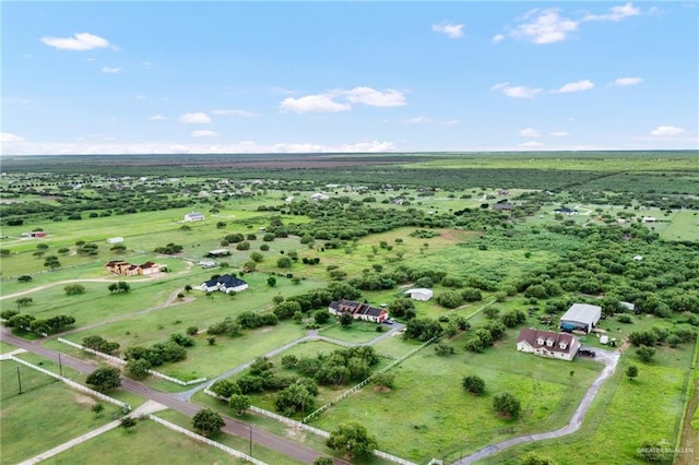 aerial view featuring a rural view