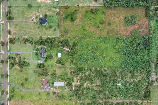 bird's eye view featuring a rural view