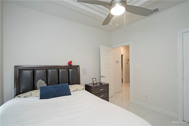 2008 S Erica St, Pharr, TX 78577 - bedroom featuring light marble finish flooring, baseboards, and a ceiling fan