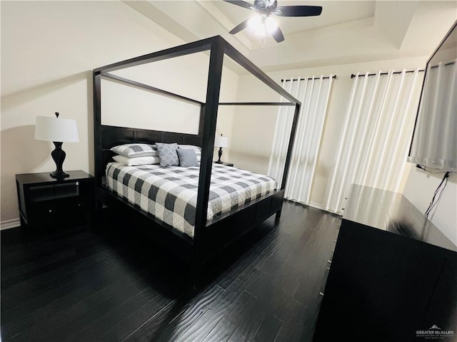 5809 N 3rd St, Mcallen, TX 78504 - bedroom with dark wood-style floors and ceiling fan