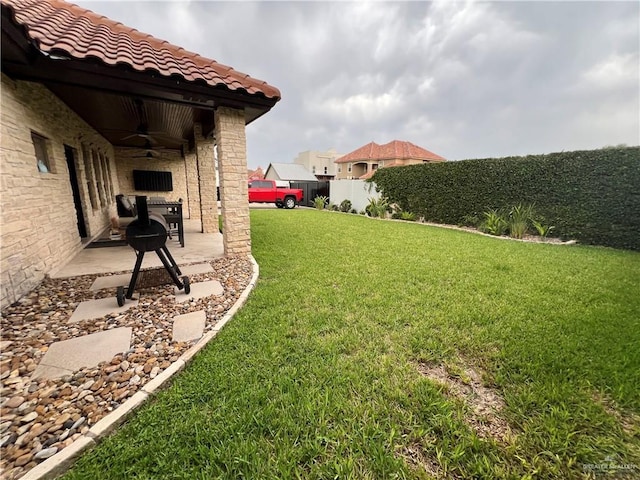 5809 N 3rd St, Mcallen, TX 78504 - view of yard with ceiling fan and a patio area