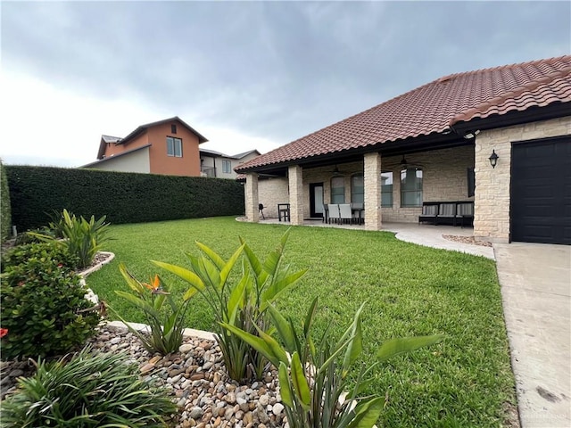 5809 N 3rd St, Mcallen, TX 78504 - view of yard featuring a ceiling fan and a patio