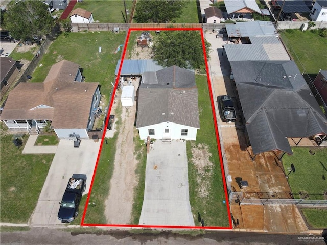 3411 Juan St, Edinburg, TX 78541 - aerial perspective of suburban area featuring property boundaries highlighted