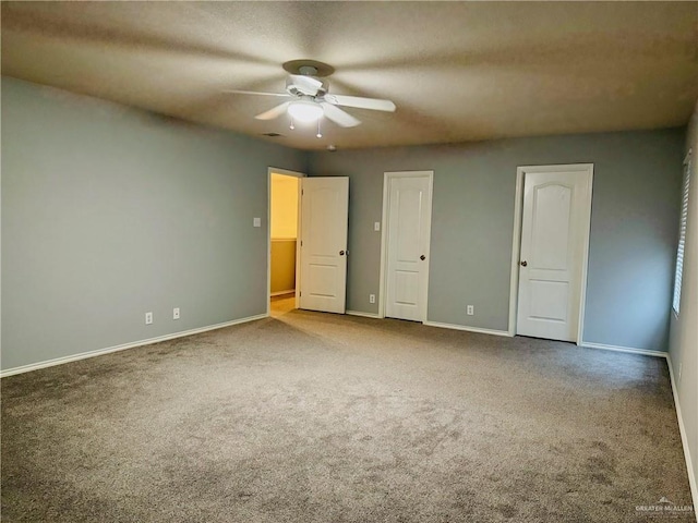 4717 Violet Ave, Mcallen, TX 78504 - unfurnished bedroom with baseboards, carpet flooring, and a ceiling fan