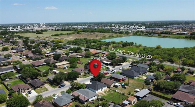 1003 Short Rd, San Juan, TX 78589 - birds eye view of property featuring a water view