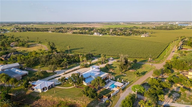 drone / aerial view with a rural view