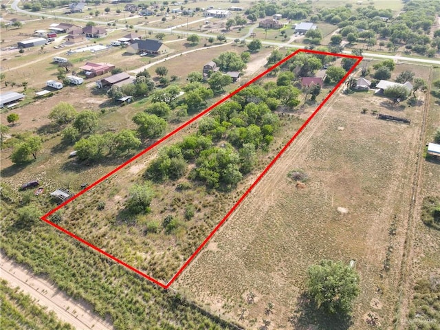 aerial view with a rural view