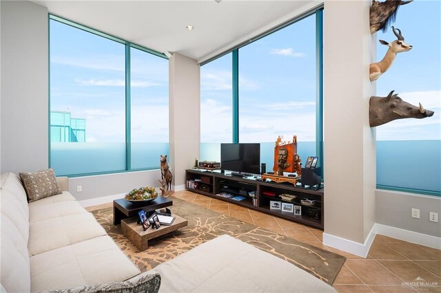 310-A Padre Blvd Unit 3102, South Padre Island, TX 78597 - tiled living area featuring healthy amount of natural light and baseboards