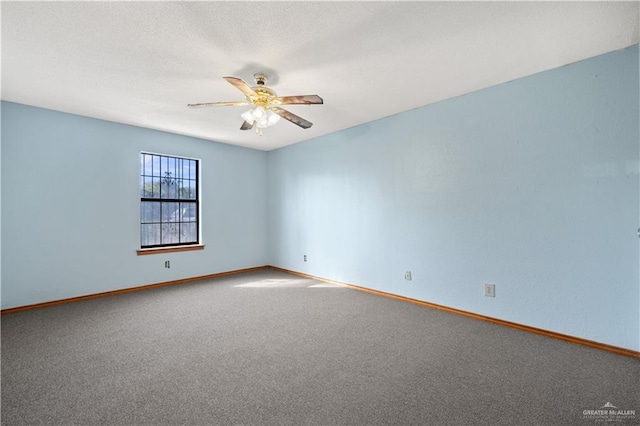 3401 Del Norte Dr, Mission, TX 78574 - empty room featuring a ceiling fan, baseboards, and carpet floors