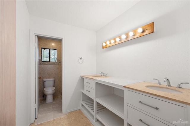 3401 Del Norte Dr, Mission, TX 78574 - full bath with toilet, tile patterned flooring, a sink, and double vanity