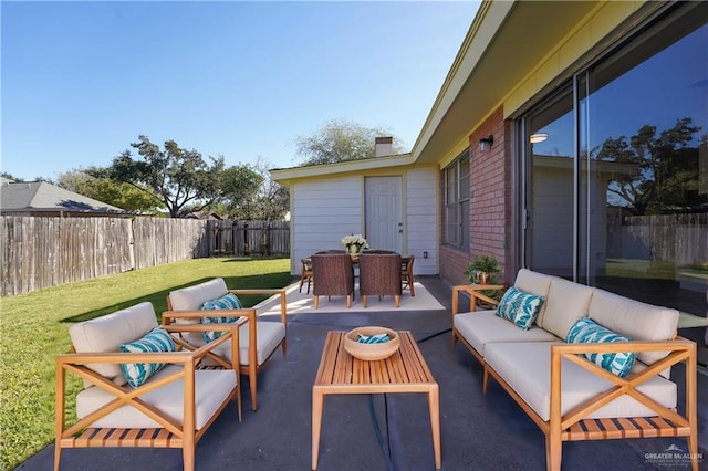 view of patio / terrace with an outdoor hangout area