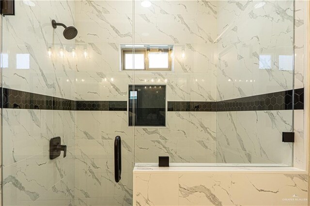 8801 Swan Lake Dr, Harlingen, TX 78550 - full bathroom featuring a marble finish shower