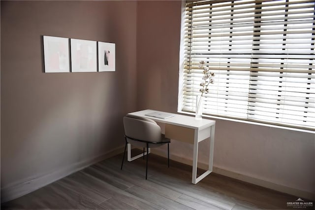 office featuring hardwood / wood-style floors