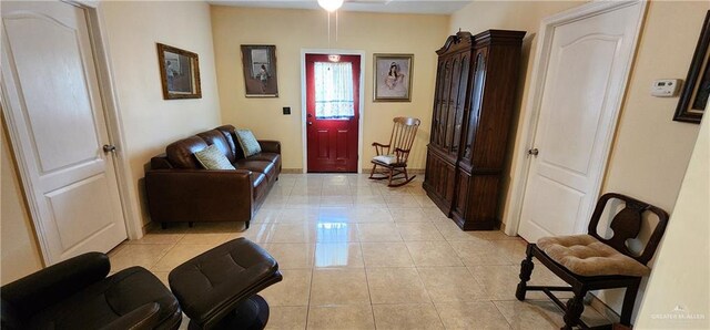 foyer with light tile patterned floors