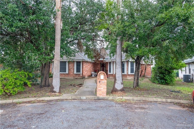 view of front of house featuring central AC