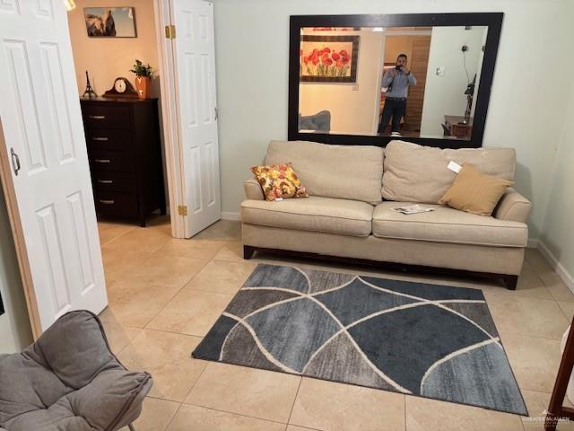 view of tiled living room