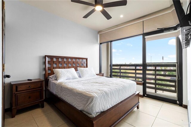 813 Travis St Unit 419, Mission, TX 78572 - bedroom featuring ceiling fan and light tile patterned flooring