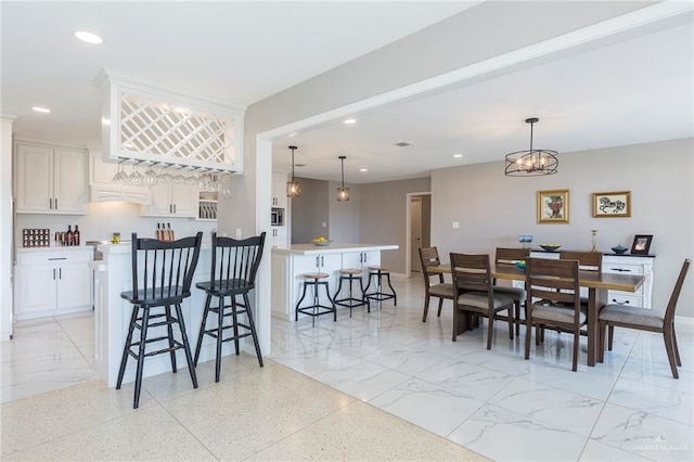 dining room with an inviting chandelier