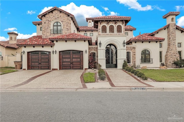 mediterranean / spanish home with french doors