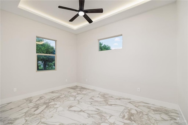 spare room featuring ceiling fan