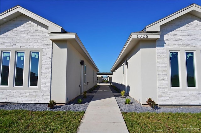 view of home's exterior featuring stucco siding