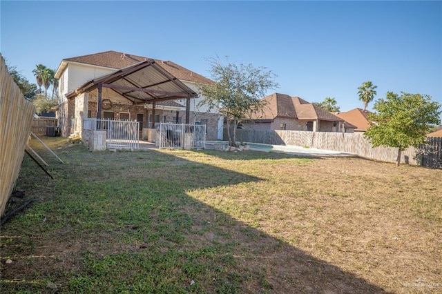 view of yard with a gazebo