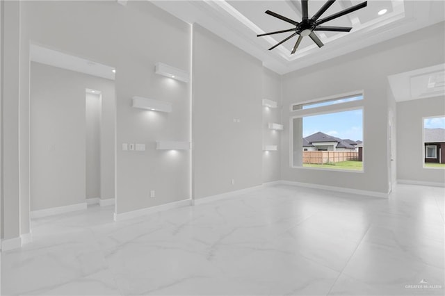 1011 Magnolia St, Mission, TX 78573 - unfurnished room with healthy amount of natural light, a ceiling fan, and a towering ceiling