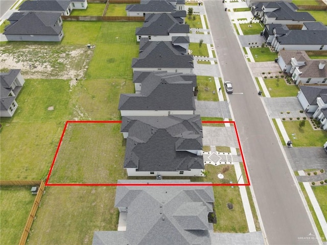 1011 Magnolia St, Mission, TX 78573 - aerial perspective of suburban area featuring property parcel outlined