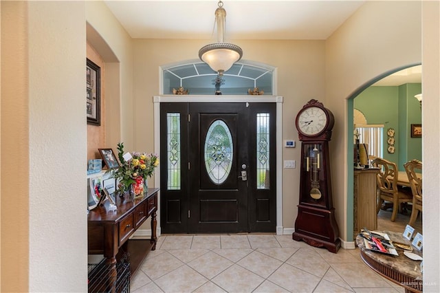 view of tiled foyer