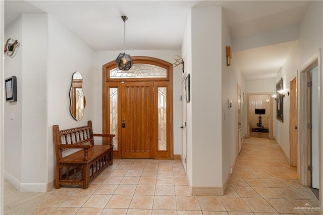 view of tiled foyer entrance