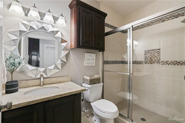 9325 W Mile 8 Rd, Mission, TX 78573 - bathroom featuring a stall shower, toilet, and vanity