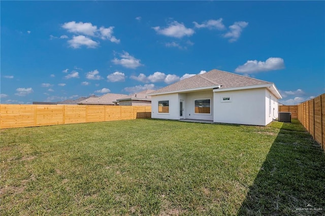 3433 E Kidd Ave, Edinburg, TX 78542 - back of property with central AC unit, stucco siding, and roof with shingles