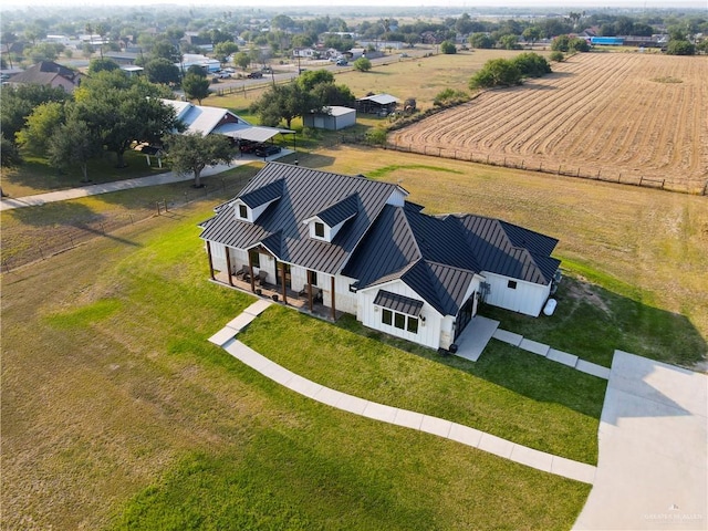 drone / aerial view with a rural view