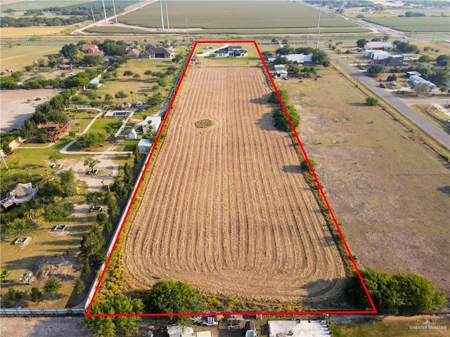 aerial view with a rural view