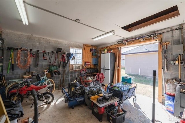 view of garage