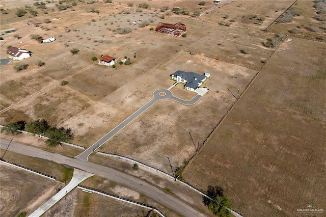 aerial view featuring a rural view