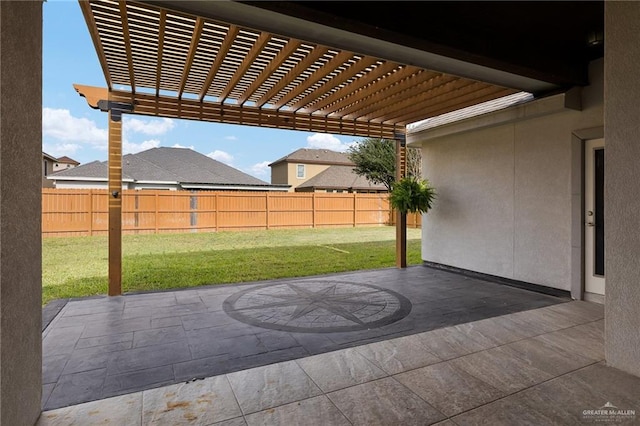 5105 August Ct, Edinburg, TX 78539 - view of patio / terrace with a fenced backyard and a pergola