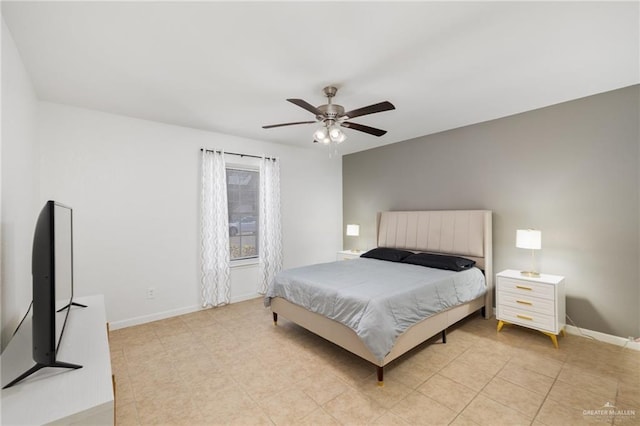 bedroom featuring ceiling fan