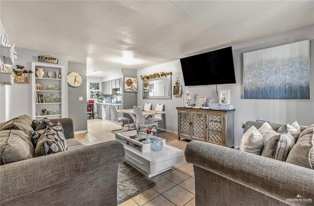 view of tiled living room