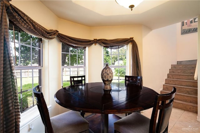 view of tiled dining room