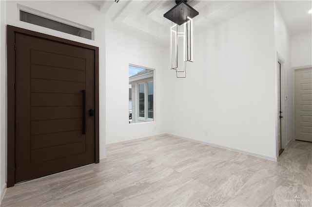 foyer entrance featuring light wood-type flooring