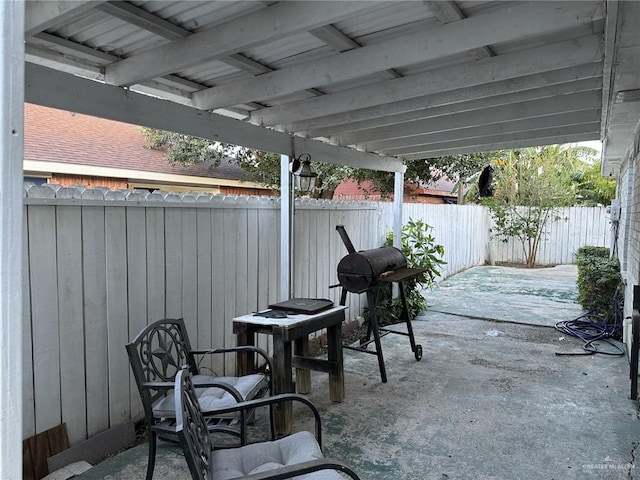 view of patio / terrace with area for grilling