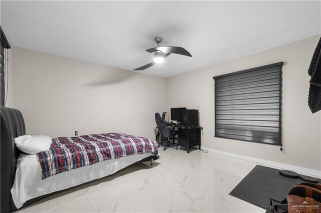 1201 S Danner Rd, Pharr, TX 78577 - bedroom featuring marble finish flooring and ceiling fan