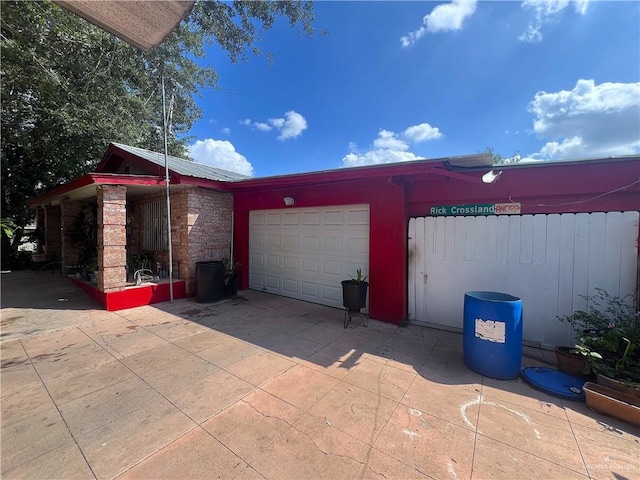 view of garage