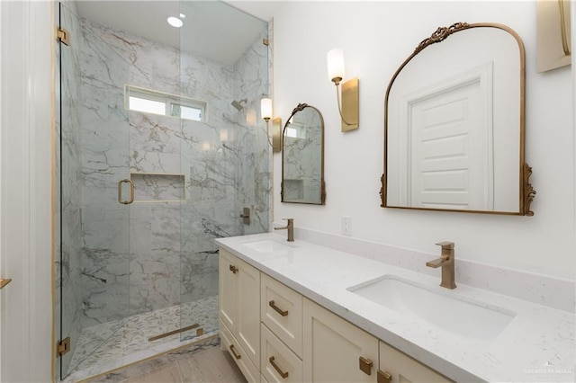 5407 Common Ln, Weslaco, TX 78596 - full bath featuring a marble finish shower and double vanity