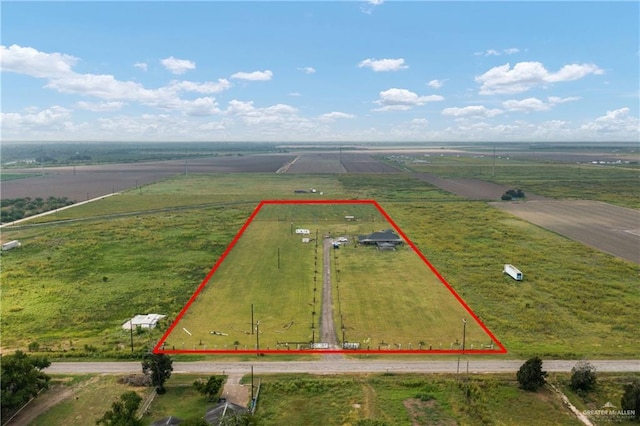 2115 Mile 3 N, Mercedes, TX 78570 - overview of rural landscape featuring property boundaries highlighted and a pastoral area