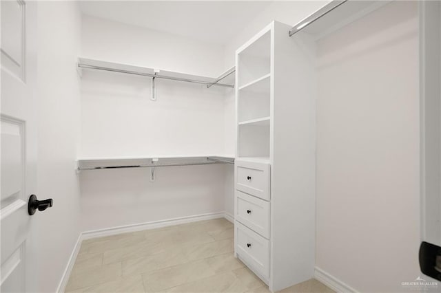 view of walk in closet