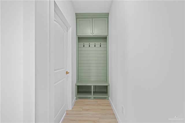 mudroom featuring light hardwood / wood-style floors