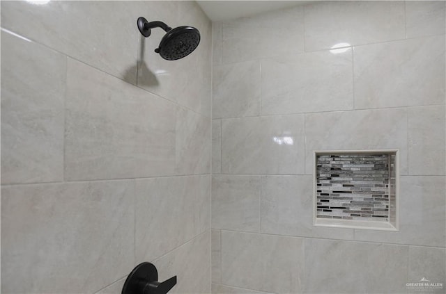 details with tiled shower